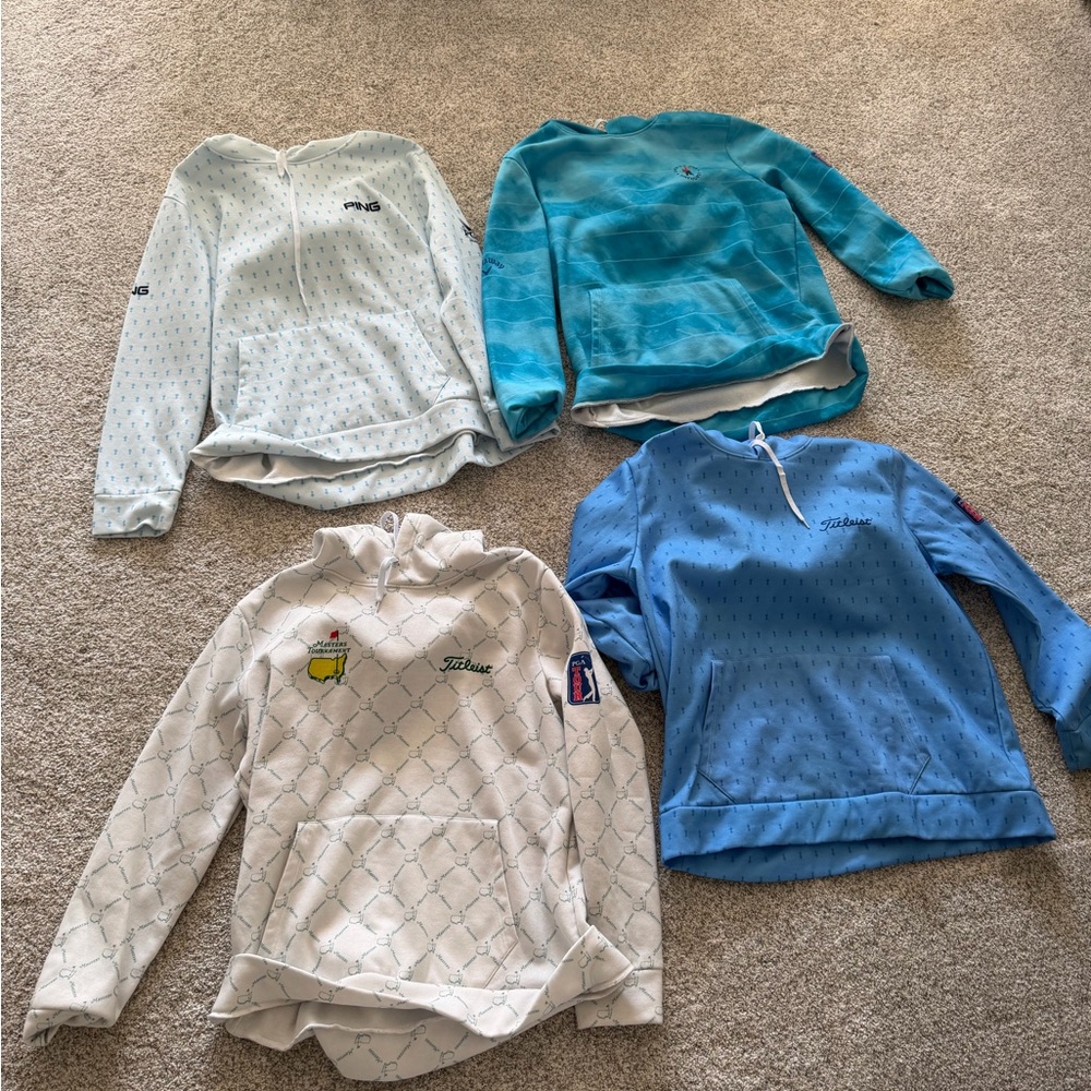 Titleist, cobra, ping. Blue and White Men's Sweatshirts Set all 4 hoodies